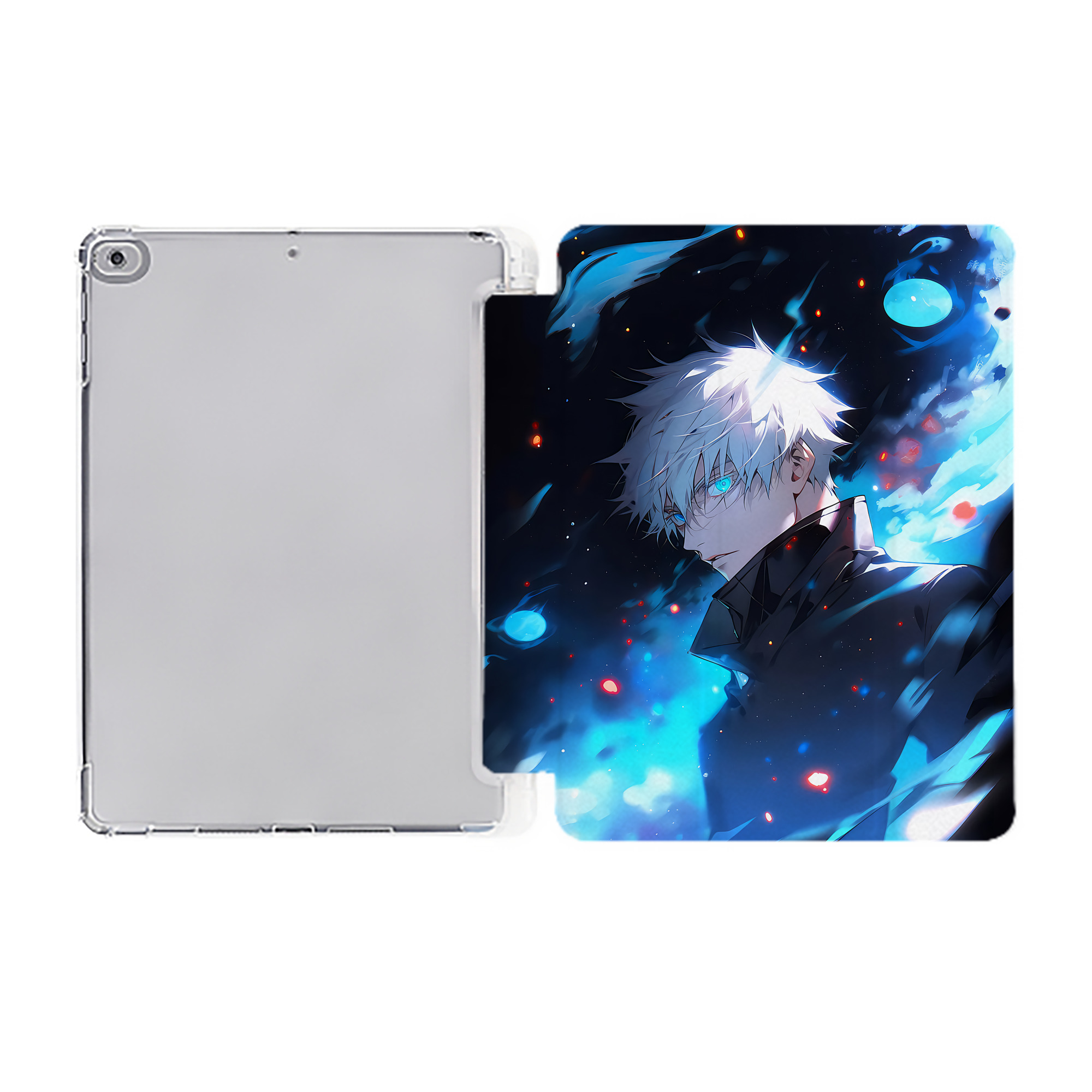（画像用） 呪術廻戦 Jujutsu Kaisen IPad ケース ペン収納付き 三つ折りスタンド PUレザー×シリコン 対応機種9.5/10.5/10.9インチ
